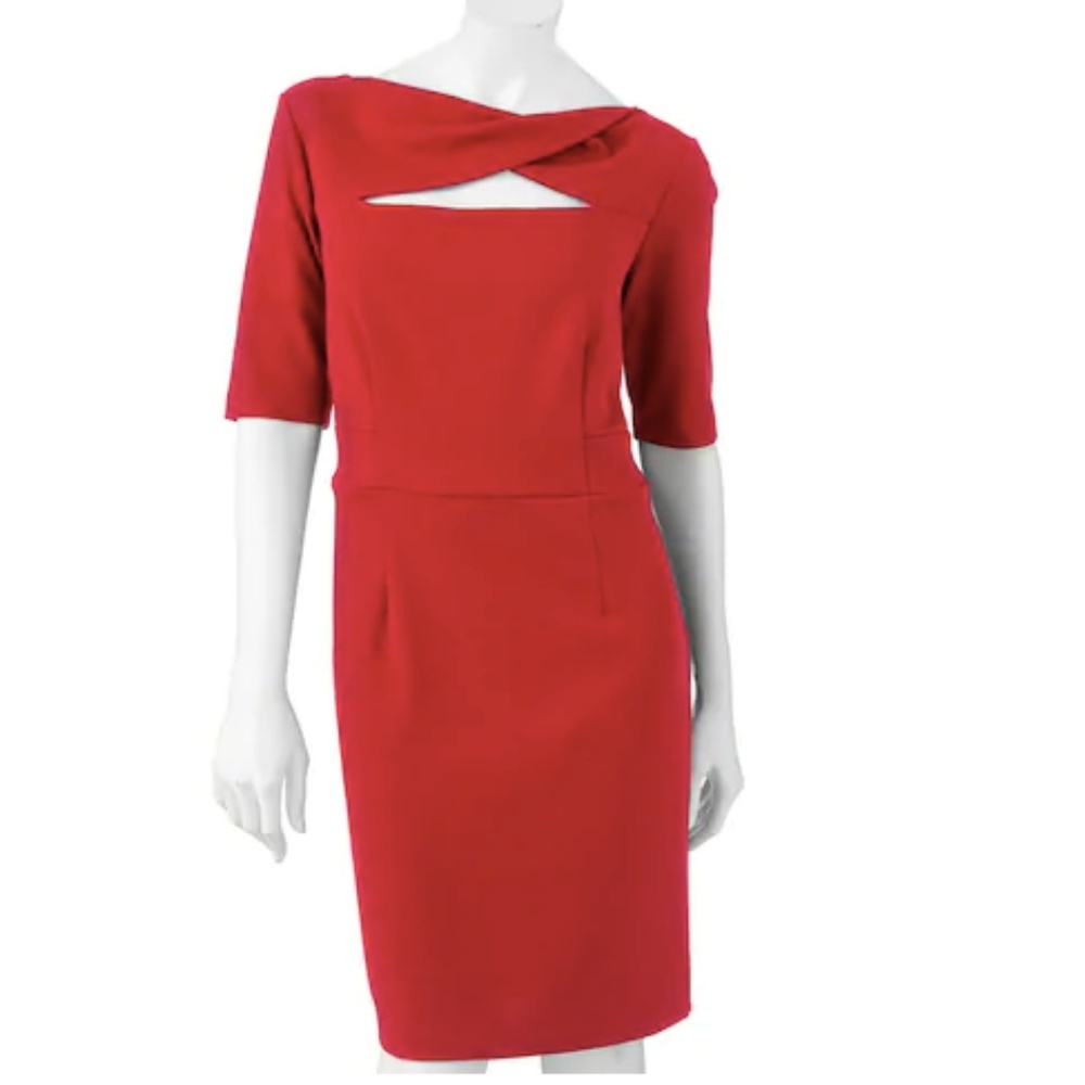 🦋Dana Buchman Twisted Empire Ponte Dress, Size 4